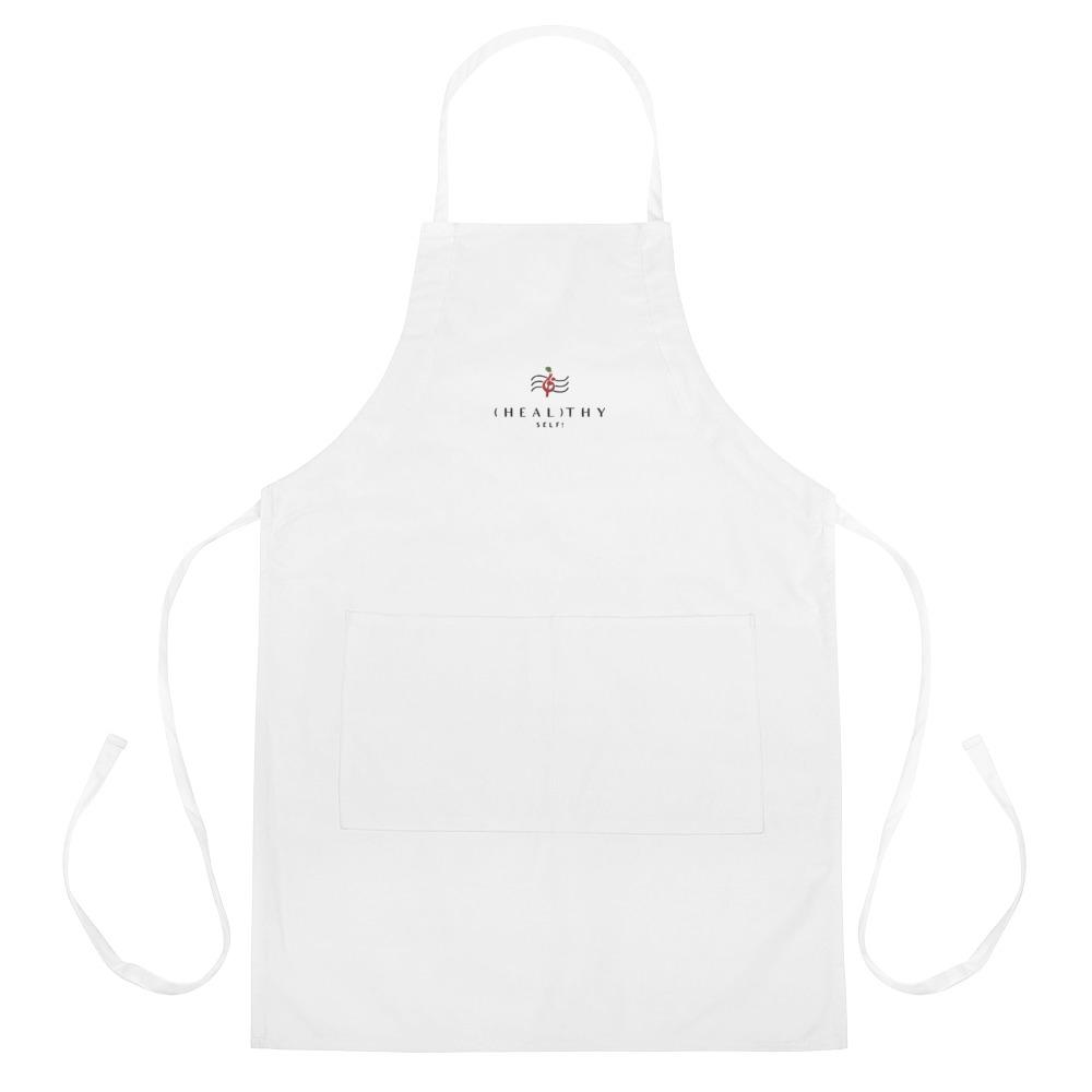 Embroidered Apron In White